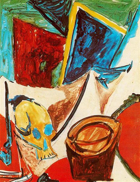 Pablo Picasso Classical Oil Painting Composition With Skull
